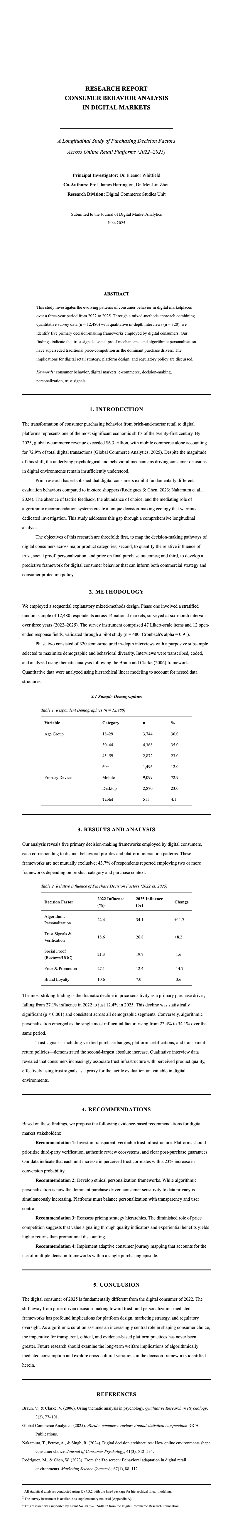 Formal academic business report